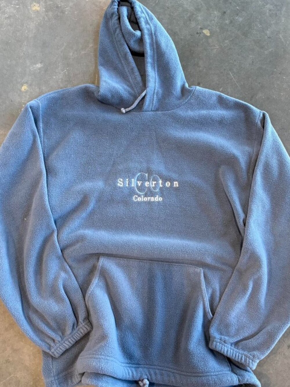 American Vintage Men's Grey and Blue Hoodie